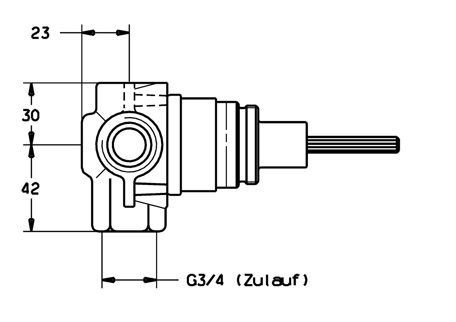 02850100 Concealed diverter, G3/4, DN20 HANSA HANSA