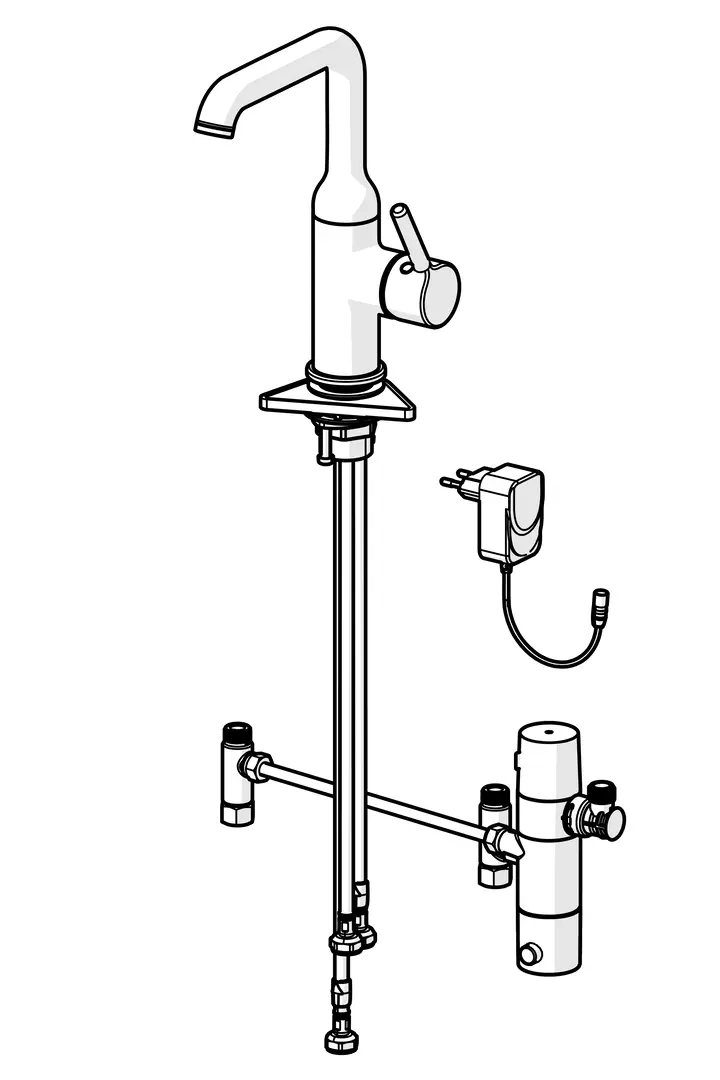 Robinet Electronique ONE bec 35° pour lavabo style épuré