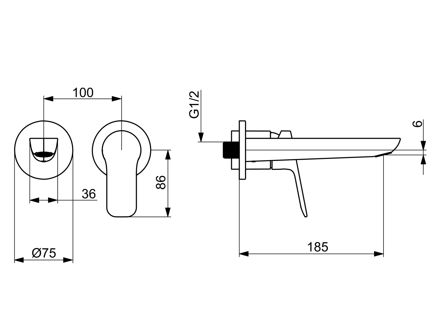 55602103 Cover part for washbasin faucet HANSABASIC HANSA