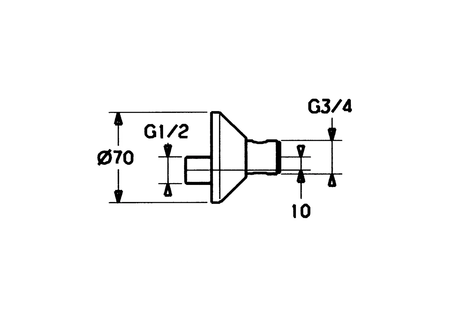 59902034 | Excenteranschluss f.Stopventil u. Rosetten, G1/2xG3/4