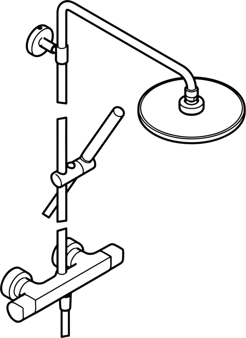 Bras de douche - inverseur - clapet anti-retour - adaptateur de valve  d'arrêt pour pommeau de douche