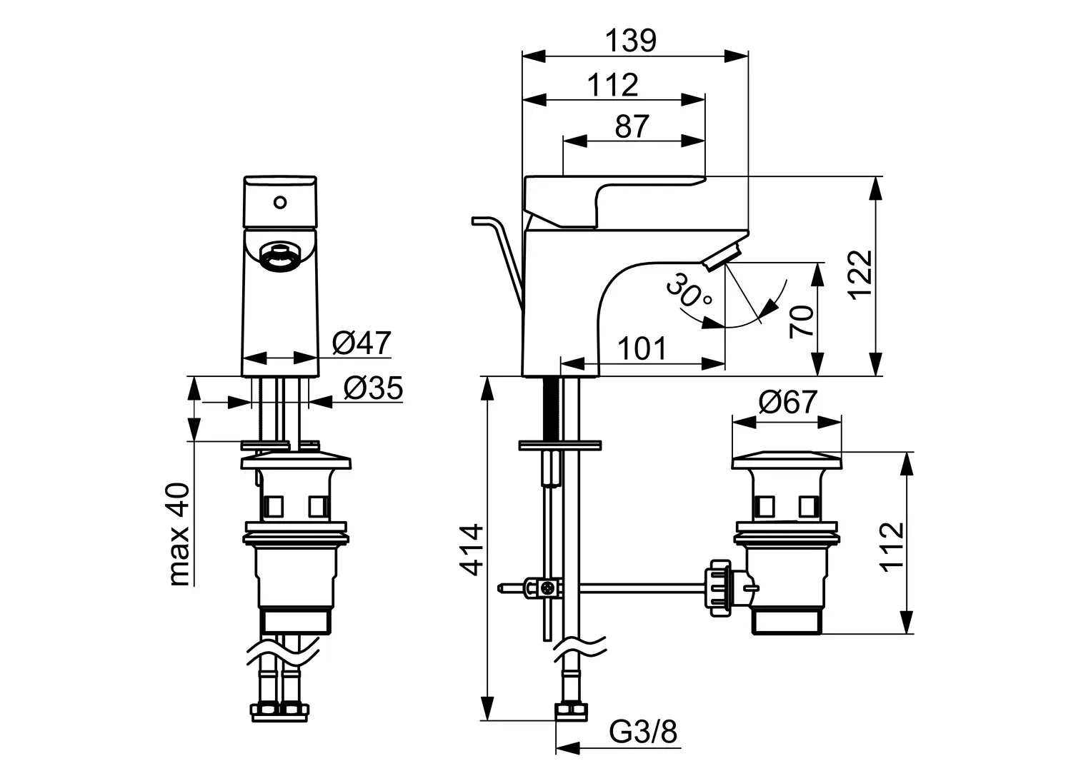 HANSABASIC, Waschtischbatterie, 5540224300006