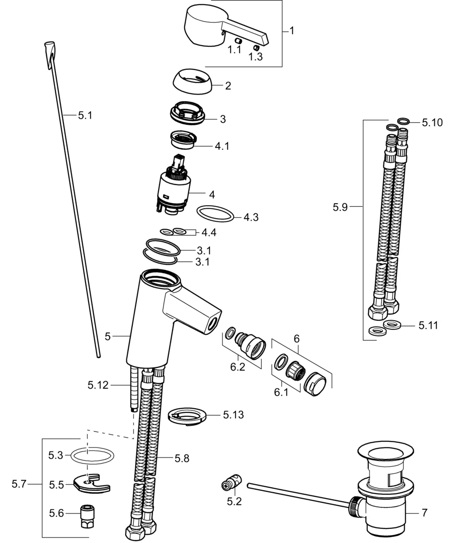 46073203, Miscelatore bidet, HANSAPICO