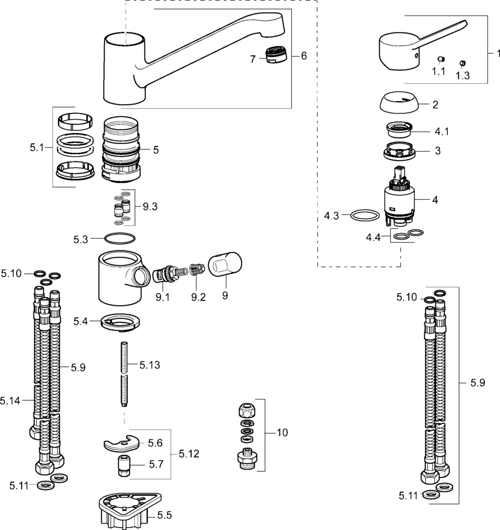 SP49502203 Küchenarmatur mit Spülmaschinenventil