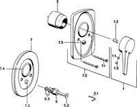 Cover part for bath and shower faucet