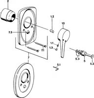 Cover part for bath and shower faucet