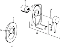 Cover part for shower faucet