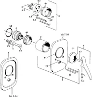 Cover part for bath and shower faucet