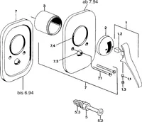 Cover part for bath and shower faucet