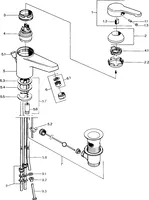 Washbasin faucet, low pressure