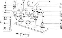 Cover part for bath and shower faucet