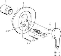 Cover part for bath and shower faucet