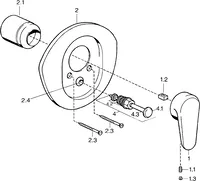 Cover part for bath and shower faucet