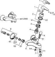 Wannenfüll- und Brausebatterie