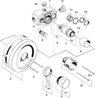 Cover part for bath and shower faucet