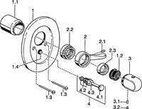 Cover part for shower faucet