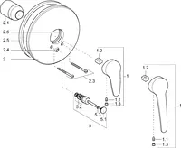 Fertigmontageset für Wanne/Brause