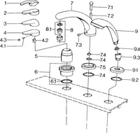 Cover part for bath and shower faucet