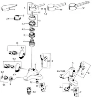 Wannenfüll- und Brausebatterie