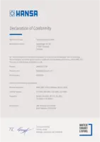 Certificato/Dichiarazione Declaration of Conformity