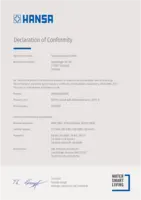 Certificato/Dichiarazione Declaration of Conformity