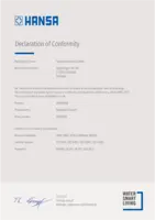 Certificato/Dichiarazione Declaration of Conformity