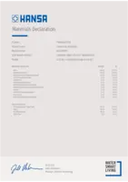 Schválení/Prohlášení Materials Declaration