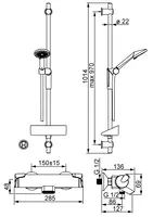 HANSAFIT, Bath and shower faucet with shower set, 65180130