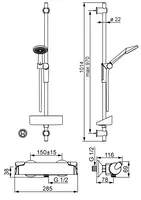 HANSAFIT, Brausebatterie mit Brausegarnitur, 65170110