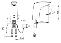 HANSAELECTRA, Umyvadlová baterie, 230/12 V / 72h, 64432001