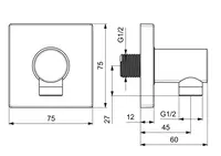 HANSA, Wall coupling for shower hose, G1/2, 51180170