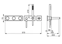 HANSARONDA, Bath and shower faucet with shower set, 230/12 V, 44877000