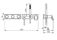 HANSASTELA, Bath and shower faucet with shower set, 230/12 V, 44876000