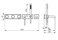 HANSADESIGNO, Bad-en douche kraan, 230/12 V, 44874000