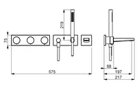 HANSALOFT, Bath and shower faucet with shower set, 230/12 V, 44873000