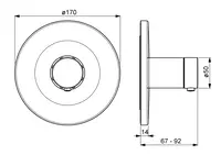 HANSAVAROX, Cover part for bath and shower faucet, 40569083