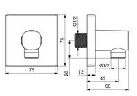 HANSALIVING, Innesto a muro per flessibile doccia, G1/2, 51180180