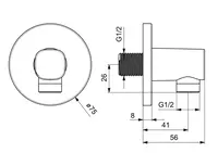 HANSALIVING, Wall coupling for shower hose, G1/2, 51180163