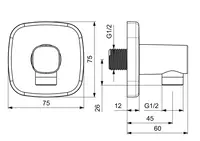 HANSALIVING, Innesto a muro per flessibile doccia, G1/2, 51180183