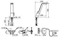 ALESSI Sense by HANSA, Kitchen faucet with dishwasher valve, 230/12 V, 07772203