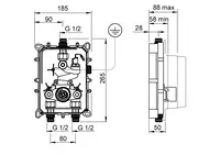 HANSAELECTRA, Rohbauset  Brause-Thermostatbatterie, 09450270