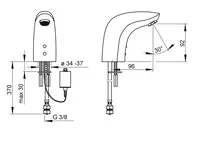 HANSAELECTRA, Robinetterie de lavabo, 6 V  / 72h, 64402211