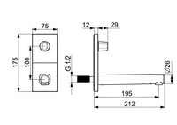 HANSADESIGNO, Afwerkset voor wastafelkraan, 230/12 V, 44922010