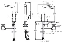 HANSATWIST, Miscelatore lavabo, 09542205