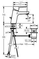 HANSATWIST, Washbasin faucet, 09092285