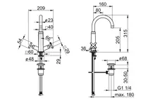 HANSACLIFF, Miscelatore lavabo, 50422201