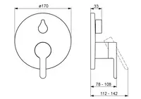 HANSADESIGNO Style, Cover part for bath and shower faucet, 81119563