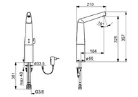 HANSADESIGNO Style, Vrijstaande wastafelkraan, 230/9 V, Bluetooth, 51942211