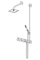 HANSALIVING, Aufputzset Regenbrause-Duscharmatur, 230/12 V, 44870161