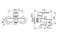 HANSAPOLO, Wannenfüll- und Brausebatterie, 51442193